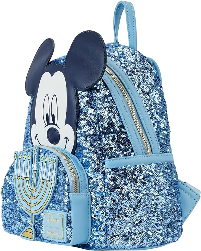 Loungefly Disney Mickey Mouse Hanukkah Sequin Glow Mini Backpack Loungefly Disney Mickey Mouse Hanukkah Sequin Glow Mini Backpack
