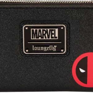 Loungefly Marvel Deadpool Metallic Collection Cosplay Zip Around Wallet Red