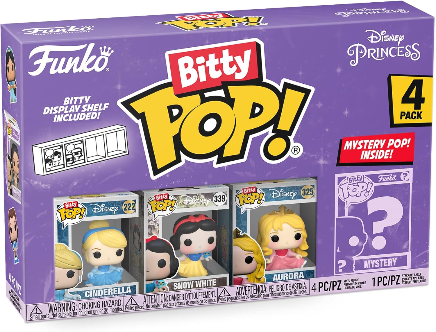 Funko Bitty Pop - Princesses - Cinderella-Snow White-Aurora + Mystery