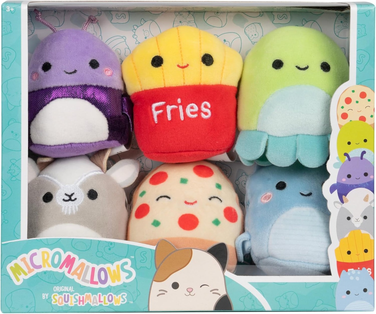 Micromallows Squishmallows 6-Pack – Axel Beetle, Lune Loch Ness Monster, Malcolm Mushroom, Orphie Octopus, Pep Pizza, Walker Goat Micromallows Squishmallows 6-Pack – Axel Beetle, Lune Loch Ness Monster, Malcolm Mushroom, Orphie Octopus, Pep Pizza, Walker Goat