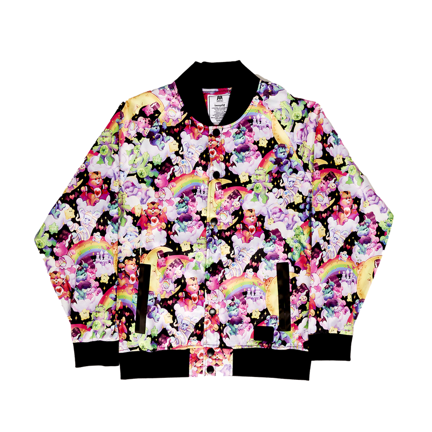 Loungefly Care Bears x Universal Monsters All-Over Print Unisex Bomber Jacket Loungefly Care Bears x Universal Monsters All-Over Print Unisex Bomber Jacket