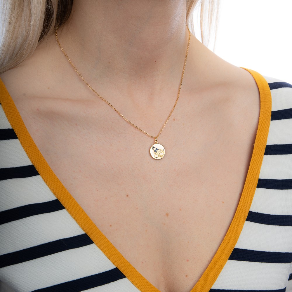 Disney Fantasia Sorcerer's Apprentice Mickey Gold-Plated Medallion Necklace Disney Fantasia Sorcerer's Apprentice Mickey Gold-Plated Medallion Necklace
