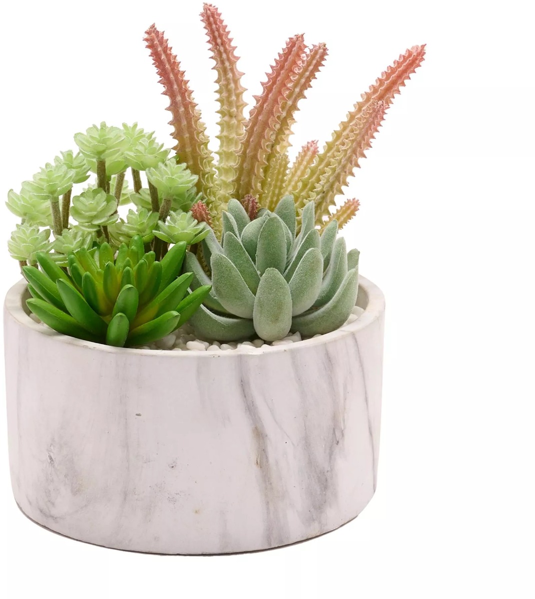 Artificial Succulent Plant in a Marble Effect Pot Artificial Succulent Plant in a Marble Effect Pot