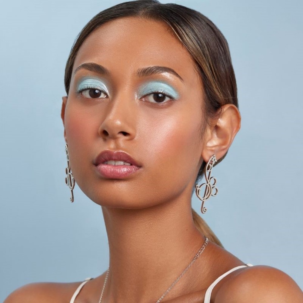 Disney Fantasia Sorcerer's Apprentice Mickey White Gold-Plated Treble Clef Earrings Disney Fantasia Sorcerer's Apprentice Mickey White Gold-Plated Treble Clef Earrings