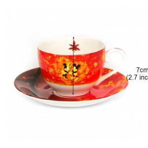 English Ladies Mickey and Minnie Autumn Fine China Cup and Saucer