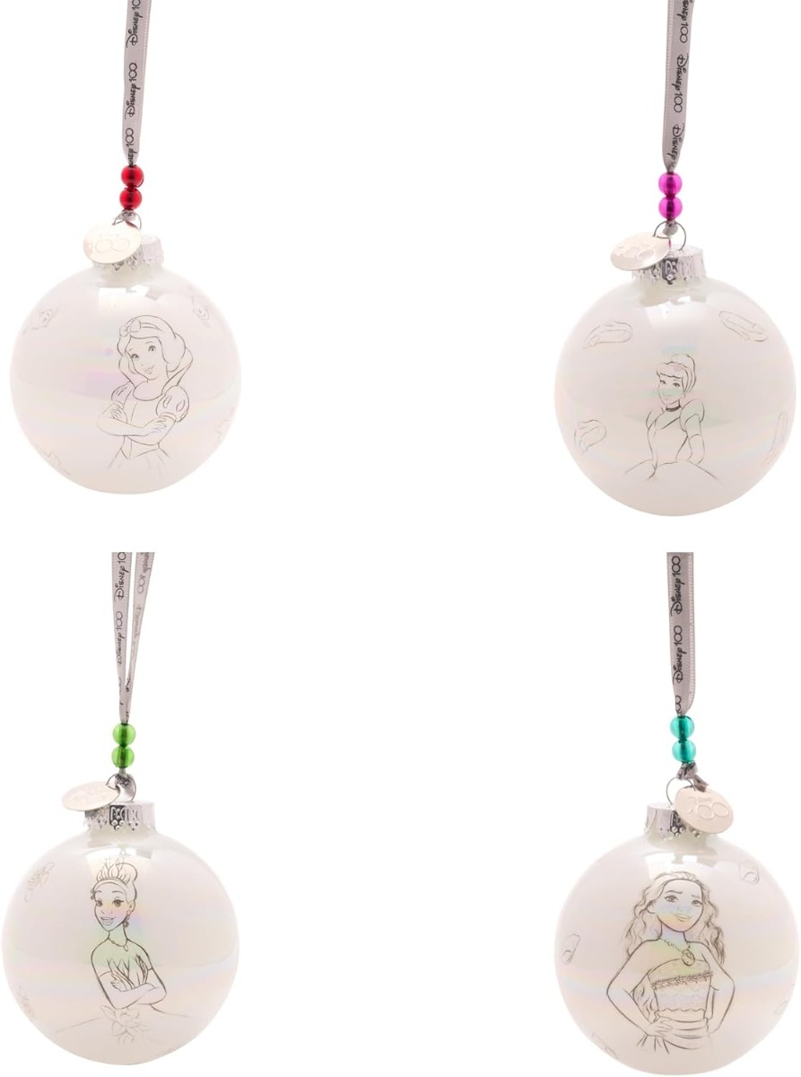 Disney 100 Set of 4 Baubles - Princesses Disney 100 Set of 4 Baubles - Princesses