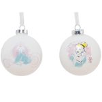 Set of 2 Disney Princess Assorted Style 80mm Glass Hanging Ornaments