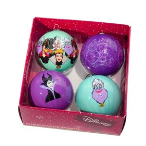 Set of 4 Disney Villain Baubles 75mm