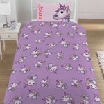 Official Emoji Icon Unicorn Reversible Single Duvet Cover Bedding Set 