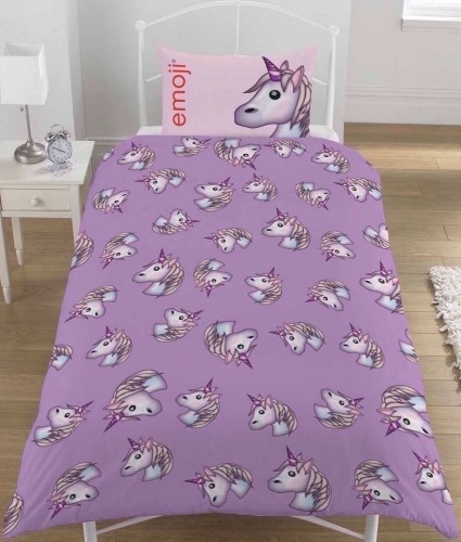 Official Emoji Icon Unicorn Reversible Single Duvet Cover Bedding Set Official Emoji Icon Unicorn Reversible Single Duvet Cover Bedding Set