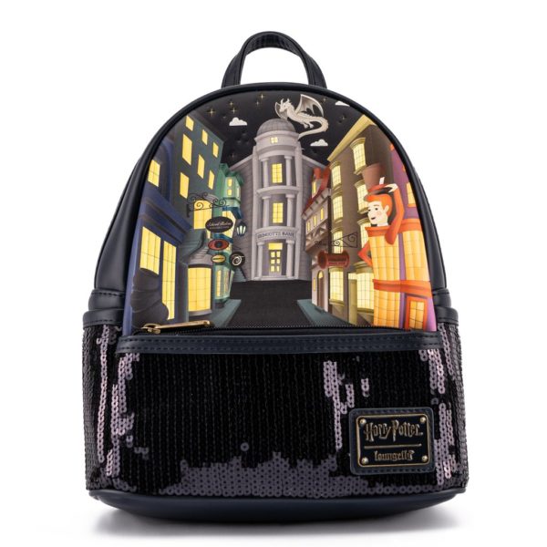 LOUNGEFLY HARRY POTTER DIAGON ALLEY SEQUIN MINI BACKPACK