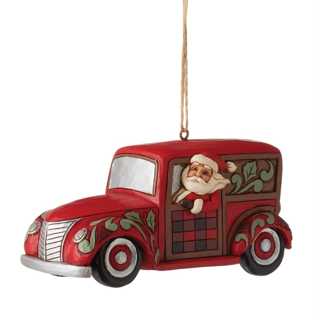 Jim Shore Heartwood Creek Highland Santa In Wagon Hanging
