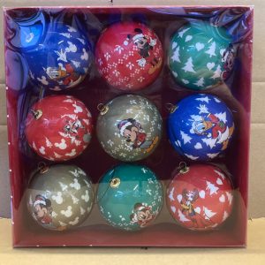 Set of 9 Disney Mickey and Friends Baubles 75mm