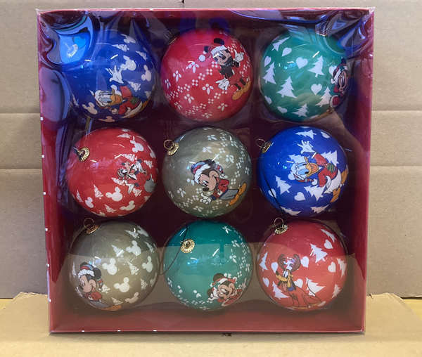 Set of 9 Disney Mickey and Friends Baubles 75mm Set of 9 Disney Mickey and Friends Baubles 75mm