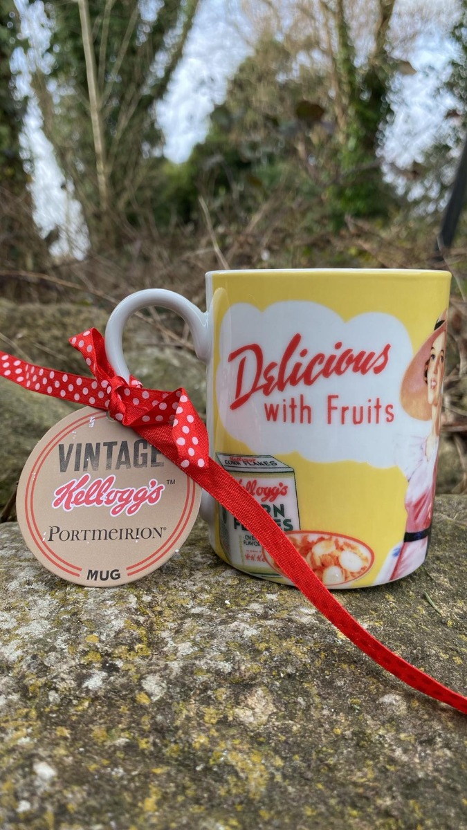 Portmeirion Set Of Four Vintage Kellogg's Lady Fruit Mugs Portmeirion Set Of Four Vintage Kellogg's Lady Fruit Mugs