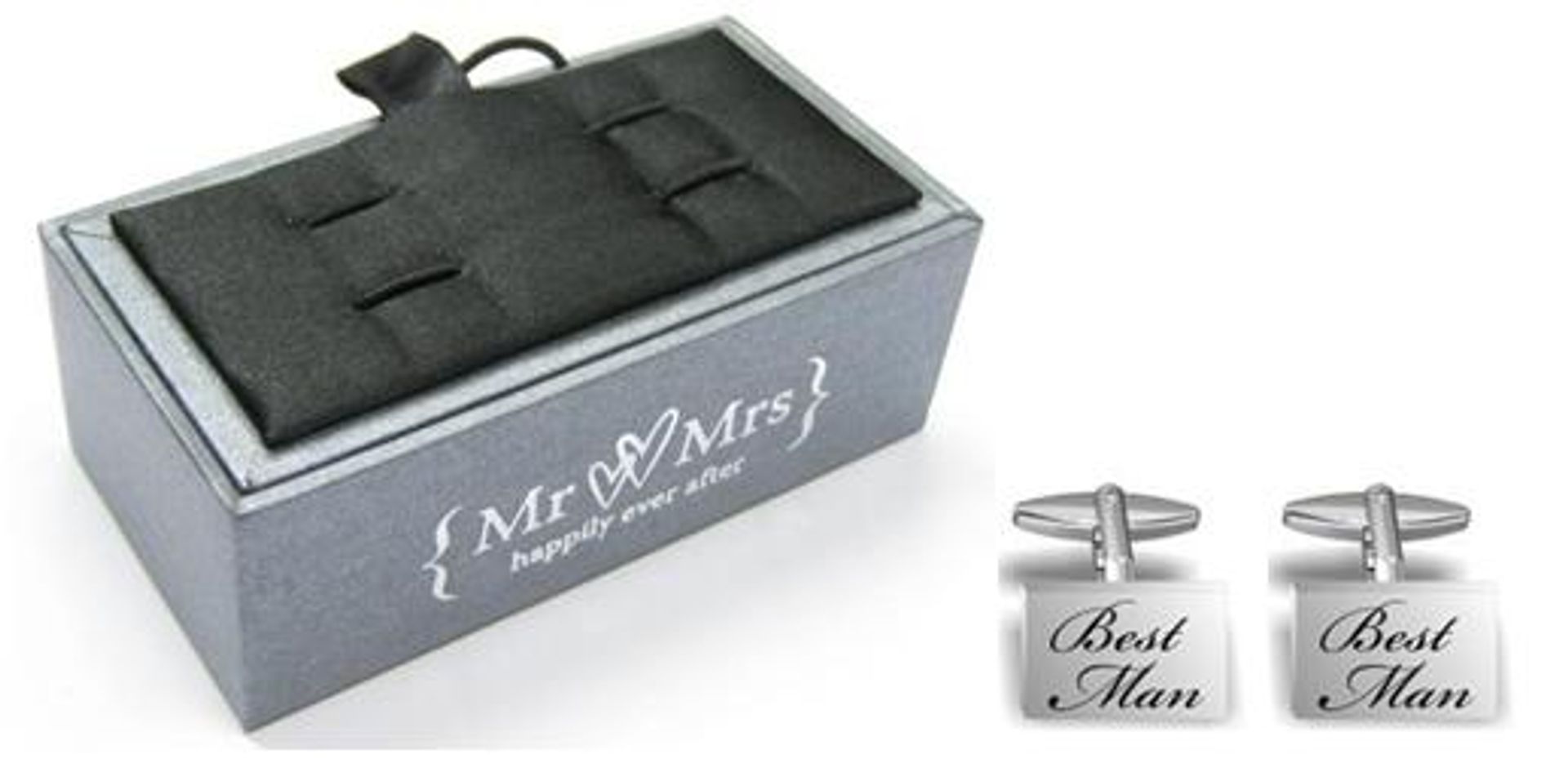 Set of 3 Pairs of Cufflinks - Including Groom, Best Man and Usher Set of 3 Pairs of Cufflinks - Including Groom, Best Man and Usher