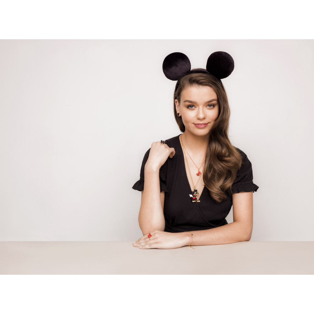 Disney Mickey Mouse 90 Years White Gold-Plated Showman Necklace - DSN499 Disney Mickey Mouse 90 Years White Gold-Plated Showman Necklace - DSN499