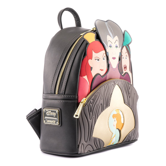 LOUNGEFLY DISNEY VILLAINS SCENE EVIL STEPMOTHER AND STEP SISTERS MINI BACKPACK LOUNGEFLY DISNEY VILLAINS SCENE EVIL STEPMOTHER AND STEP SISTERS MINI BACKPACK