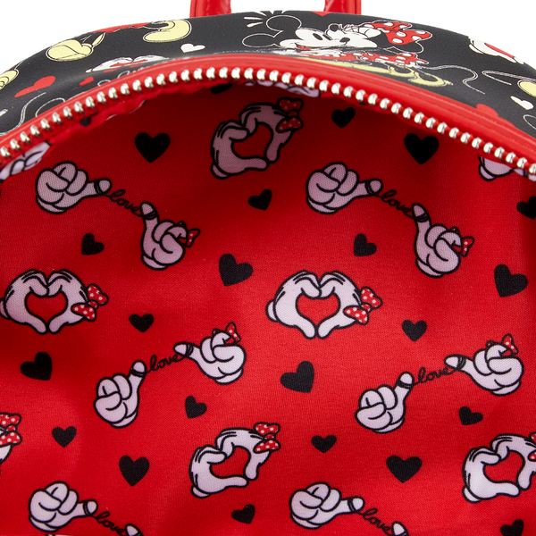 Loungefly Mickey and Minnie Heart Hands Mini Backpack - Disney Loungefly Mickey and Minnie Heart Hands Mini Backpack - Disney