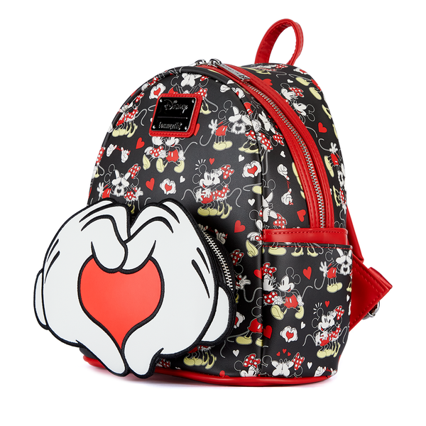 Loungefly Mickey and Minnie Heart Hands Mini Backpack - Disney