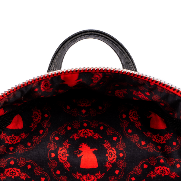 LOUNGEFLY QUEEN OF HEARTS VILLAINS SCENE MINI BACKPACK - DISNEY LOUNGEFLY QUEEN OF HEARTS VILLAINS SCENE MINI BACKPACK - DISNEY