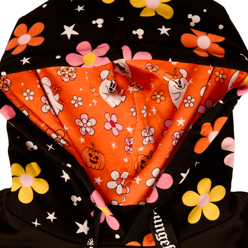 Loungefly Mickey and Minnie Floral Ghost Glow Unisex Hoodie Loungefly Mickey and Minnie Floral Ghost Glow Unisex Hoodie