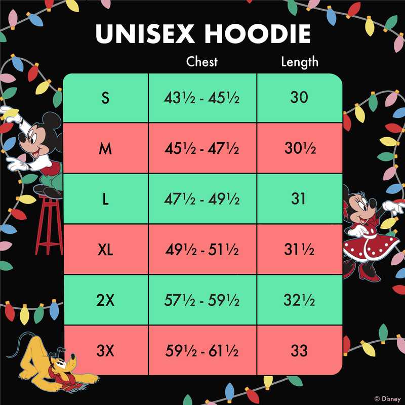 Loungefly Mickey and Friends Christmas Light Decorations Glow Unisex Hoodie