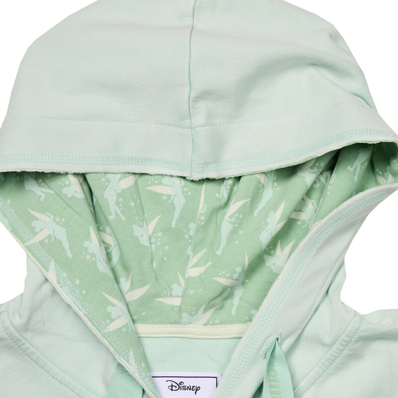 Loungefly Peter Pan Tinker Bell Ribbon Unisex Zip Up Hoodie Loungefly Peter Pan Tinker Bell Ribbon Unisex Zip Up Hoodie