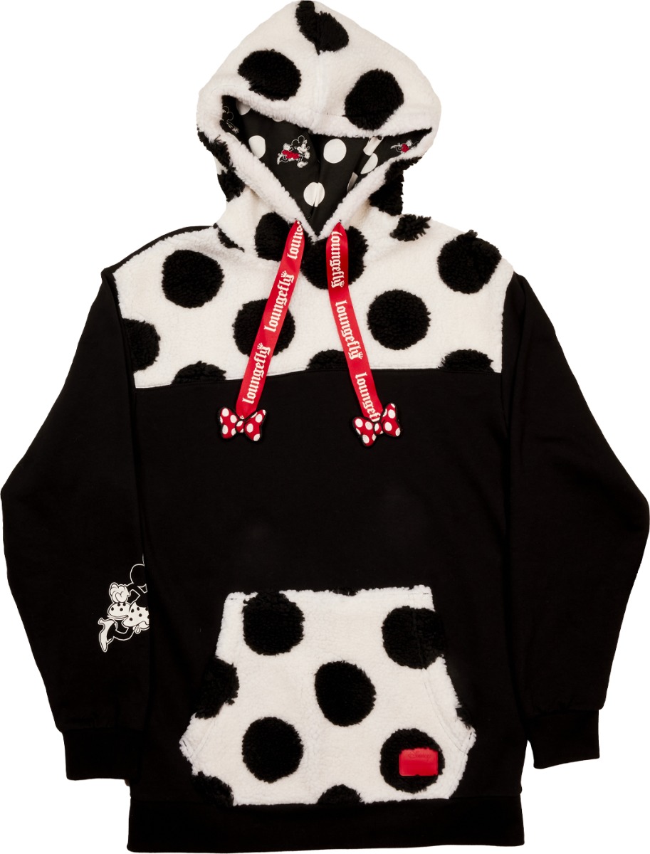 Loungefly Disney Minnie Mouse Rocks the Dots Classic Sherpa Unisex Hoodie Loungefly Disney Minnie Mouse Rocks the Dots Classic Sherpa Unisex Hoodie
