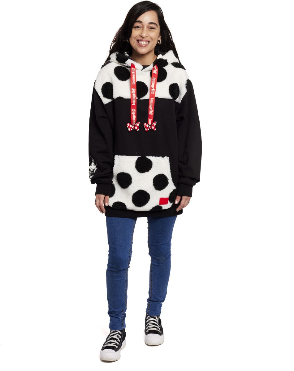 Loungefly Disney Minnie Mouse Rocks the Dots Classic Sherpa Unisex Hoodie Loungefly Disney Minnie Mouse Rocks the Dots Classic Sherpa Unisex Hoodie