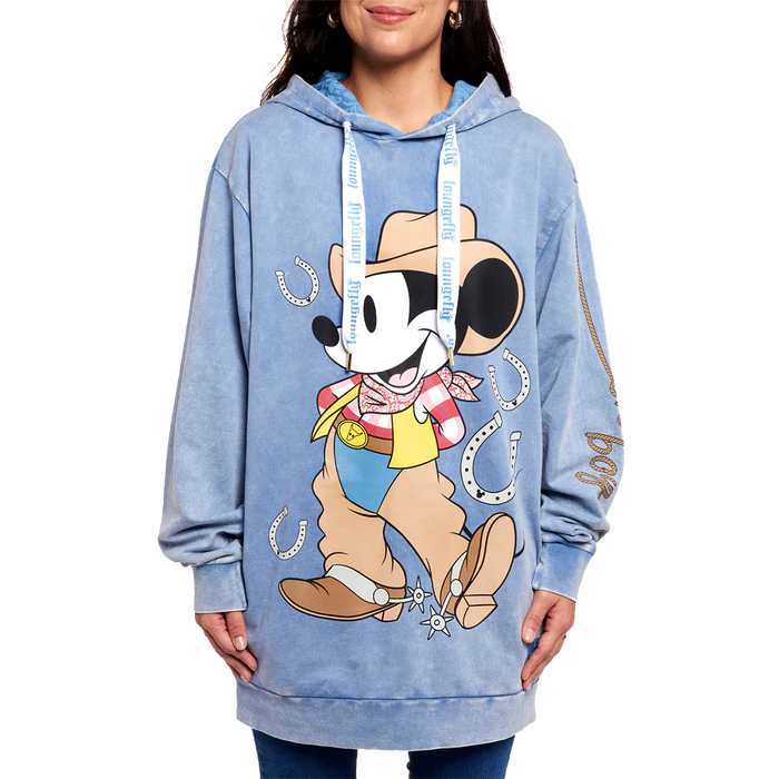 Loungefly Western Mickey Mouse Unisex Hoodie - Disney Loungefly Western Mickey Mouse Unisex Hoodie - Disney