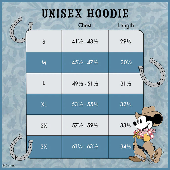 Loungefly Western Mickey Mouse Unisex Hoodie - Disney Loungefly Western Mickey Mouse Unisex Hoodie - Disney