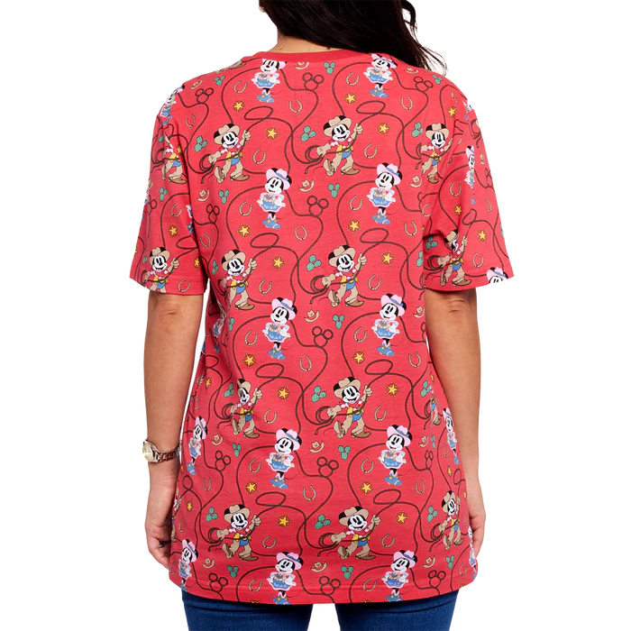 Loungefly Western Mickey and Minnie Lasso Unisex Tee Shirt - Disney Loungefly Western Mickey and Minnie Lasso Unisex Tee Shirt - Disney