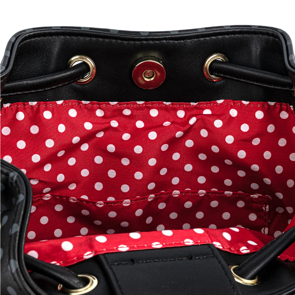 Loungefly Disney Minnie Mouse Bow Crossbody Bucket Bag - WDTB2038 Loungefly Disney Minnie Mouse Bow Crossbody Bucket Bag - WDTB2038