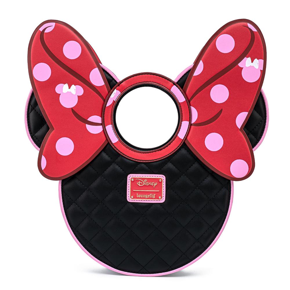 Loungefly Disney Minnie Mouse Quilted Pink Polka Dot Bow Head Crossbody Bag Loungefly Disney Minnie Mouse Quilted Pink Polka Dot Bow Head Crossbody Bag