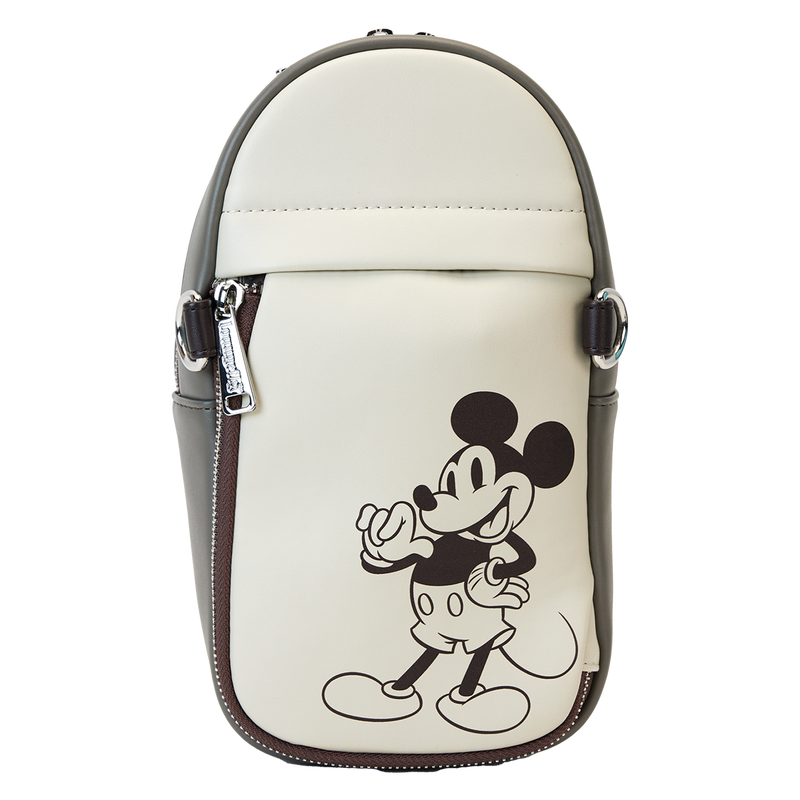 Loungefly Mickey and Friends Canvas Drink Holder Crossbody Bag Loungefly Mickey and Friends Canvas Drink Holder Crossbody Bag
