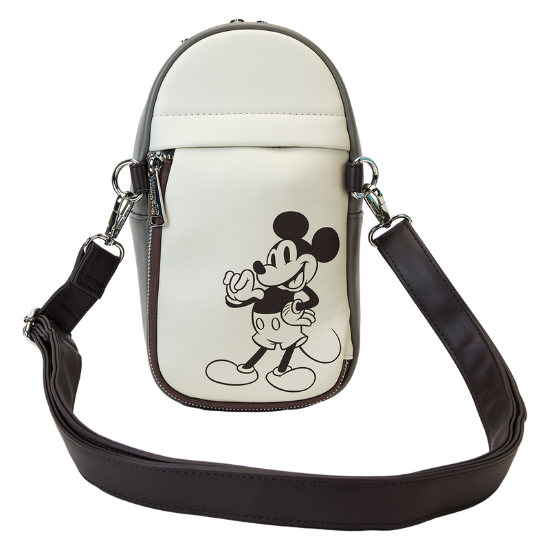 Loungefly Mickey and Friends Canvas Drink Holder Crossbody Bag Loungefly Mickey and Friends Canvas Drink Holder Crossbody Bag