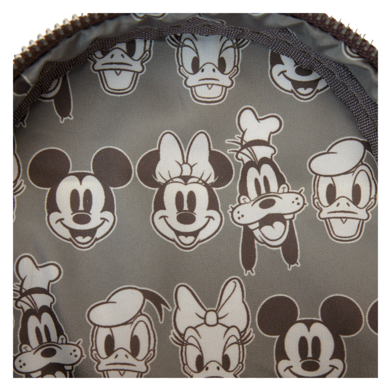 Loungefly Mickey and Friends Canvas Drink Holder Crossbody Bag Loungefly Mickey and Friends Canvas Drink Holder Crossbody Bag