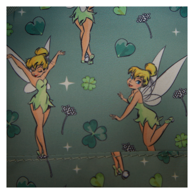 Loungefly Peter Pan Tinker Bell Clover All-Over Print Tote Bag With Coin Bag Loungefly Peter Pan Tinker Bell Clover All-Over Print Tote Bag With Coin Bag