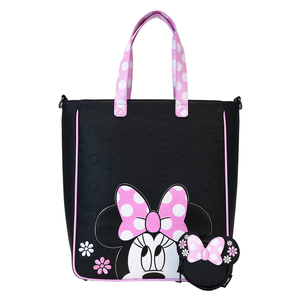 Loungefly Disney Minnie Floral Rock the Dots Tote with Coin Bag Loungefly Disney Minnie Floral Rock the Dots Tote with Coin Bag