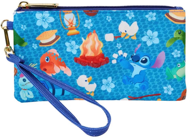 Loungefly Disney Lilo & Stitch Camping Cuties Nylon Wristlet Pouch Loungefly Disney Lilo & Stitch Camping Cuties Nylon Wristlet Pouch