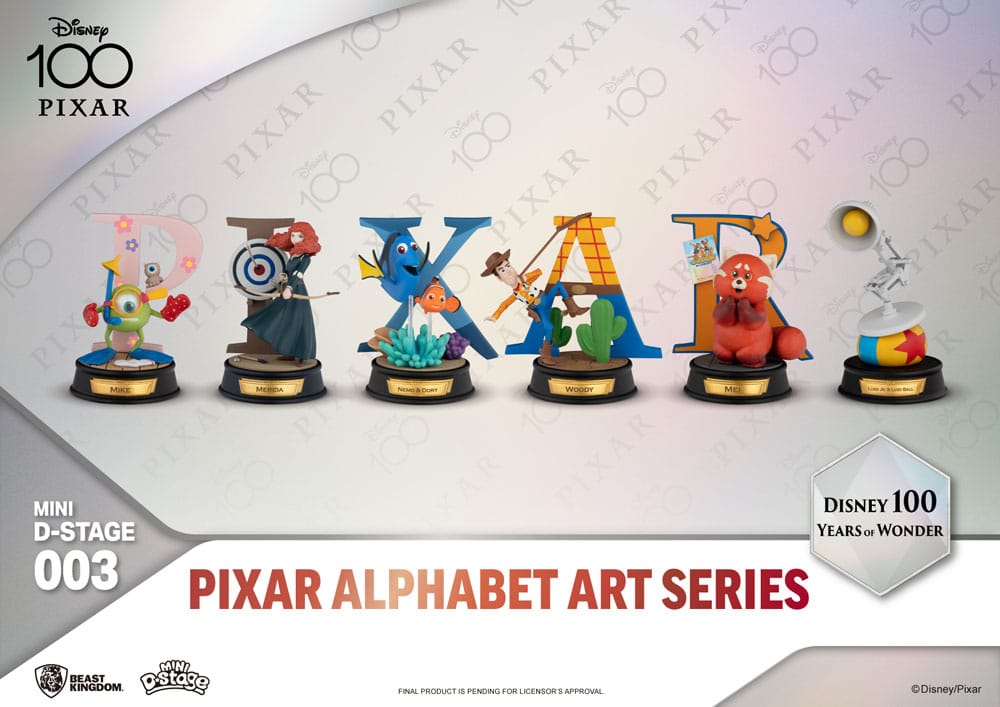 Beast Kingdom Disney Mini Diorama Stage Statues 6-pack 100 Years of Wonder-Pixar Alphabet Art 10 cm Beast Kingdom Disney Mini Diorama Stage Statues 6-pack 100 Years of Wonder-Pixar Alphabet Art 10 cm