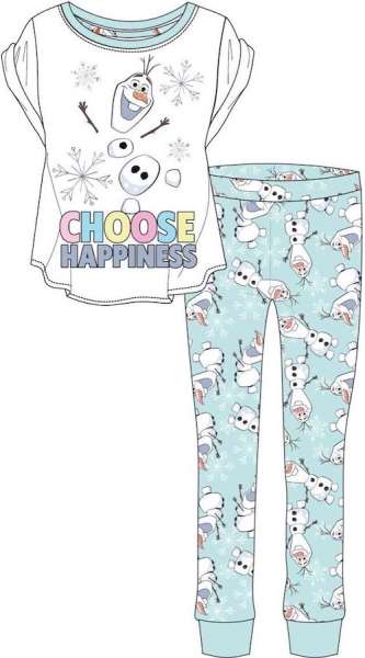 Ladies Official Disney Olaf S/Sleeve Top & Lounge Pant Pyjama Set Ladies Official Disney Olaf S/Sleeve Top & Lounge Pant Pyjama Set